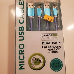 3/$20 Brand New 2 pack Micro USB Cables